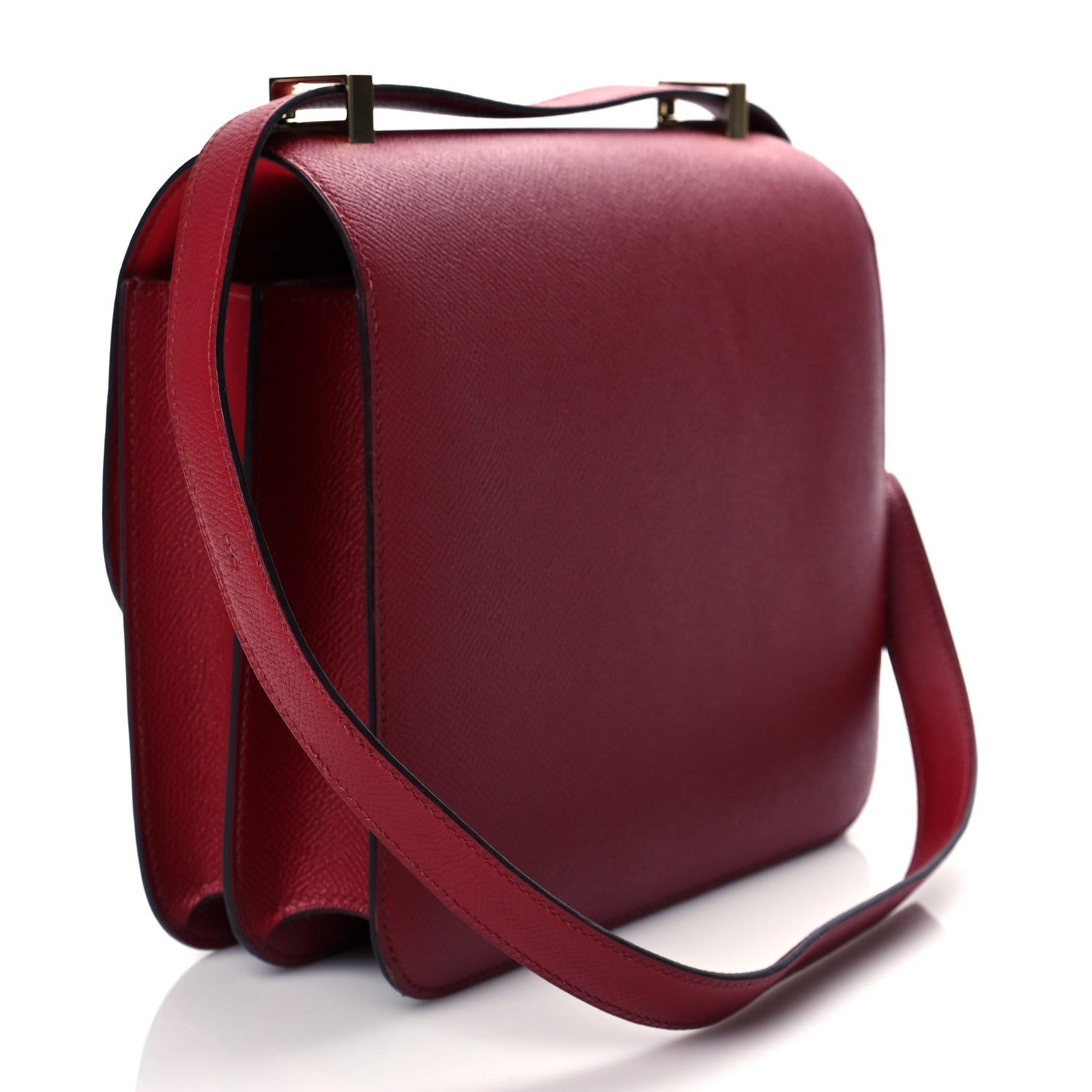 Hermes Epsom Enamel Constance 24 Rouge Grenat 3 of 10