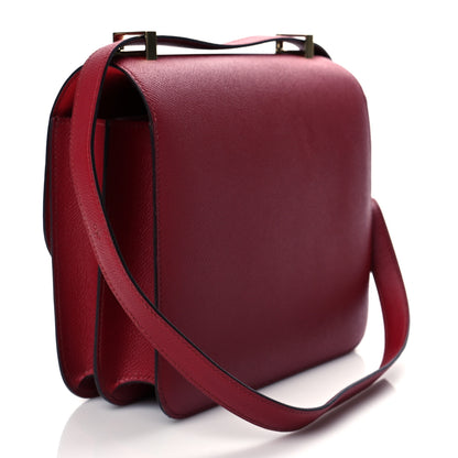 Hermes Epsom Enamel Constance 24 Rouge Grenat 3 of 10
