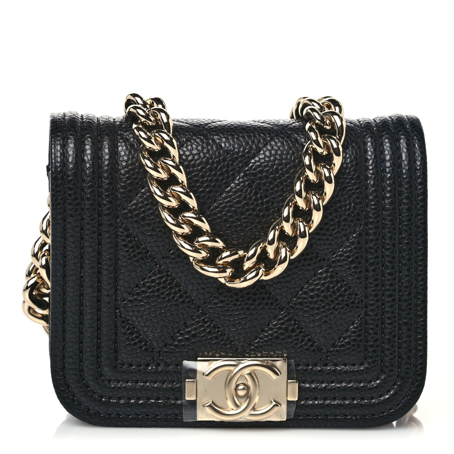 Chanel Caviar Quilted Boy Flap Waist Belt Bag Black 1 of 10