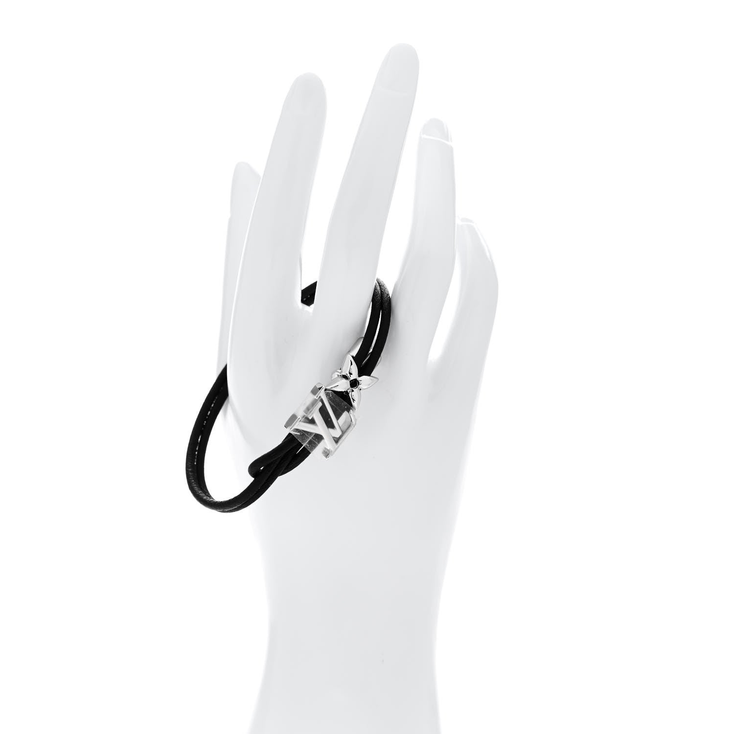 Louis Vuitton Calfskin LV Bloom Bracelet Black 2 of 5