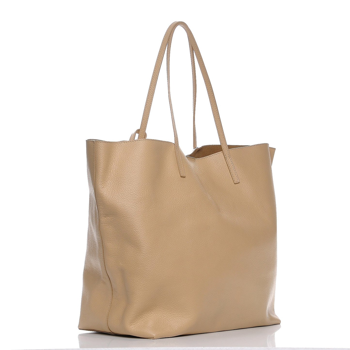 Grained Calfskin Skull Open Shopper Tote Blonde