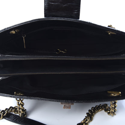 Chanel Glazed Crackled Calfskin Small Reissue Tote Black 4 of 9