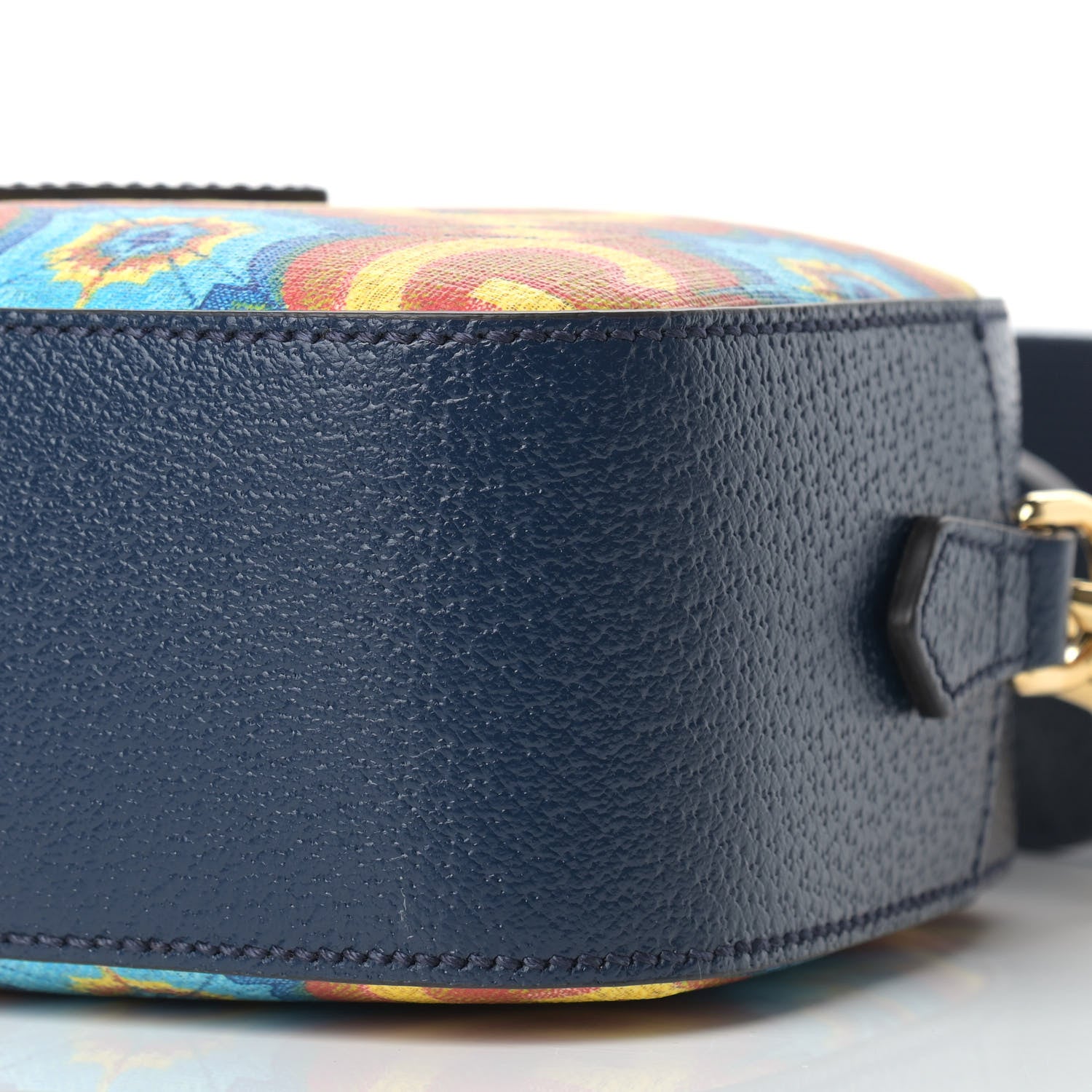 Gucci GG Supreme Kaleidoscope Calfskin Script Logo Gucci 100 Camera Bag Blue Orange Multicolor Blue Agata 9 of 10