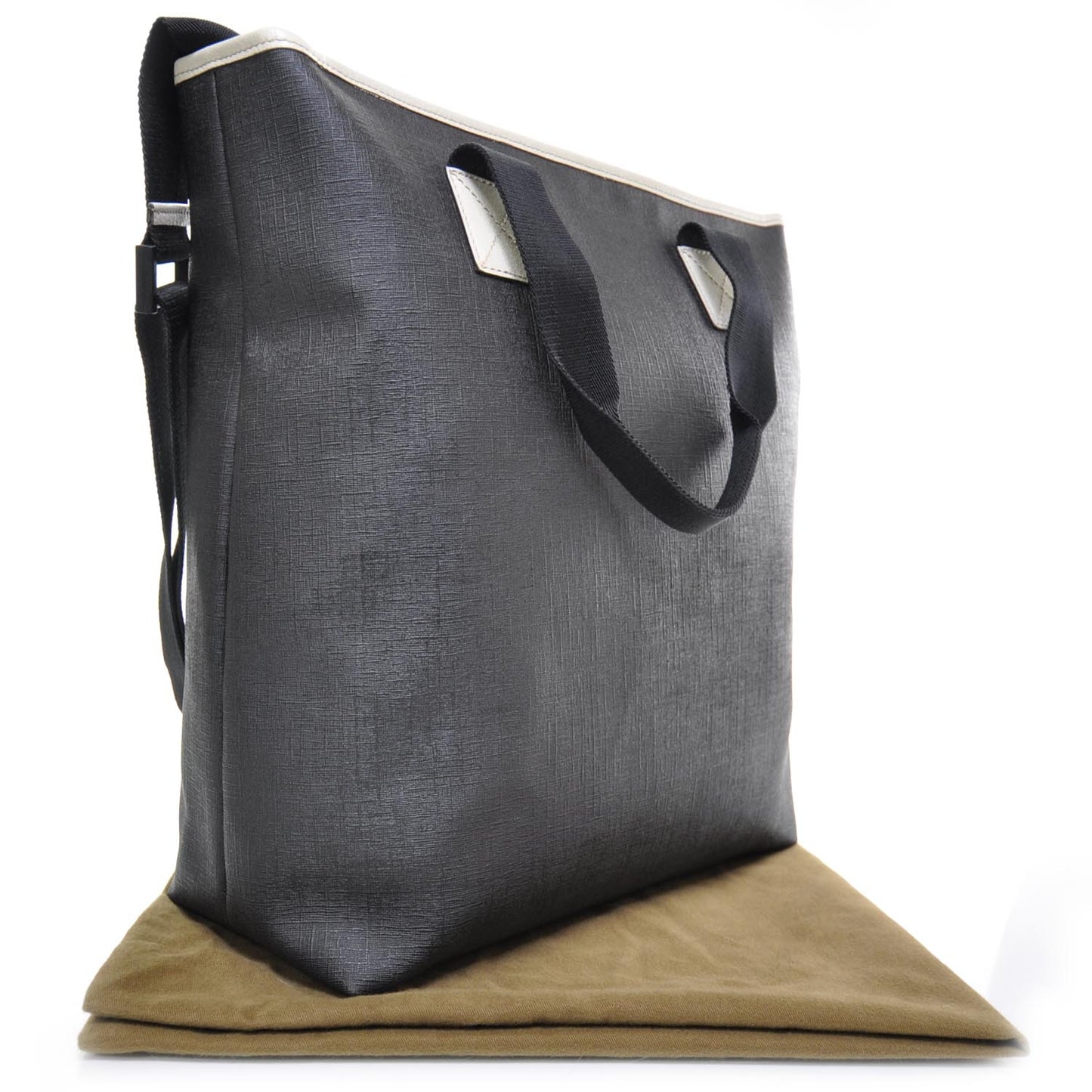 Coated Canvas Trademark Logo Tote Black