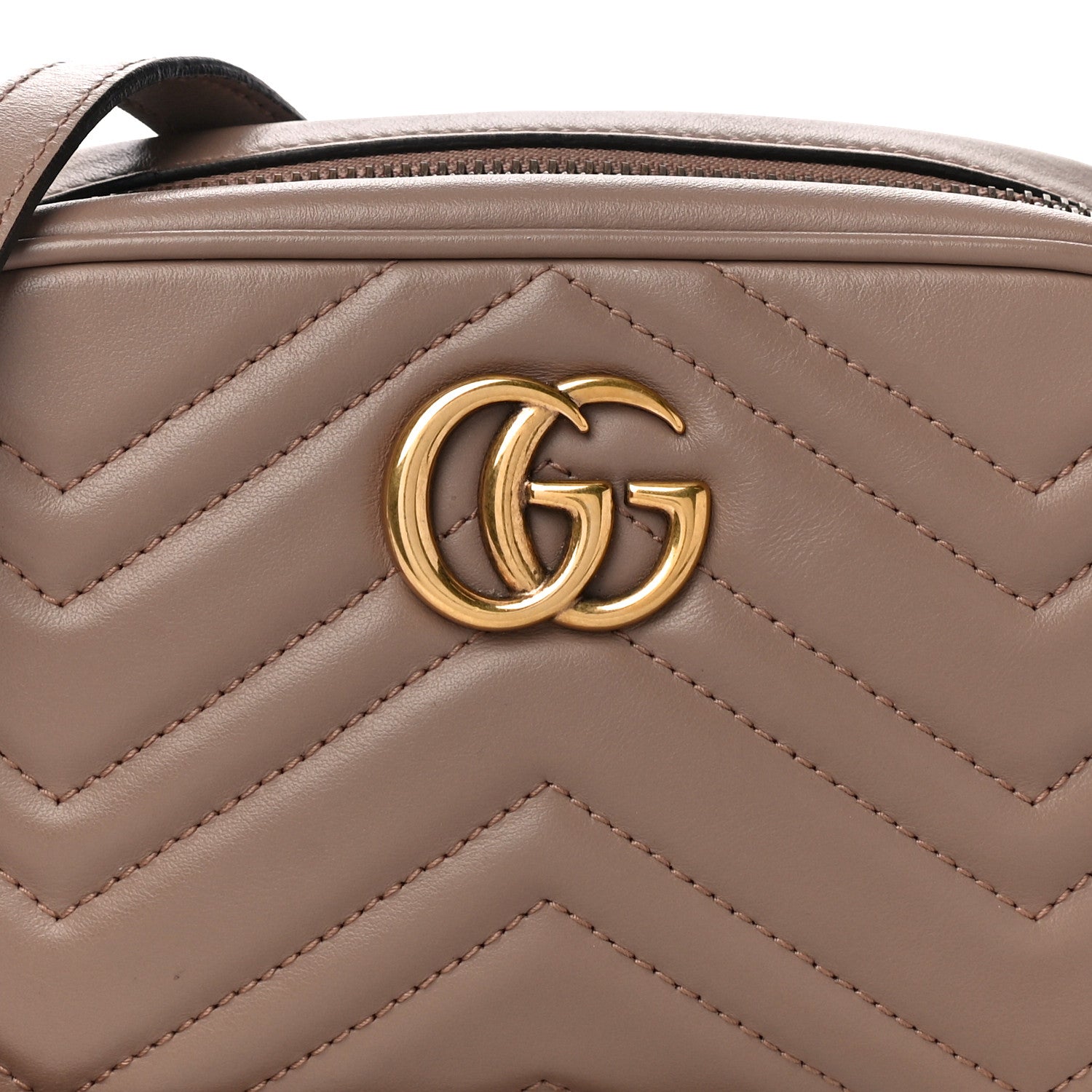 Gucci Calfskin Matelasse Mini GG Marmont Chain Shoulder Bag Porcelain Rose 9 of 11