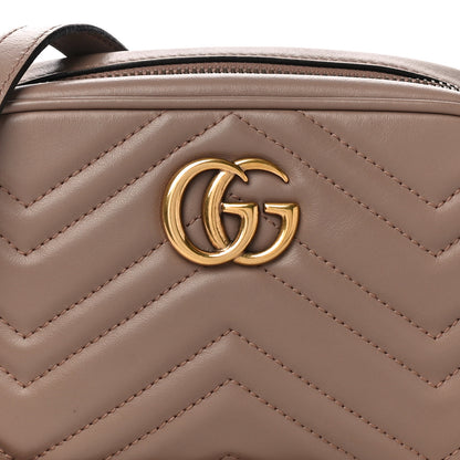 Gucci Calfskin Matelasse Mini GG Marmont Chain Shoulder Bag Porcelain Rose 9 of 11