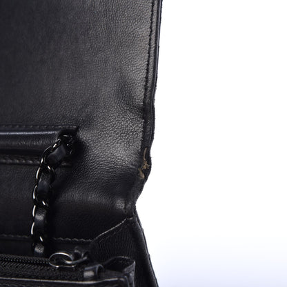 Chanel Lambskin Chevron Quilted Wallet On Chain WOC So Black 13 of 17