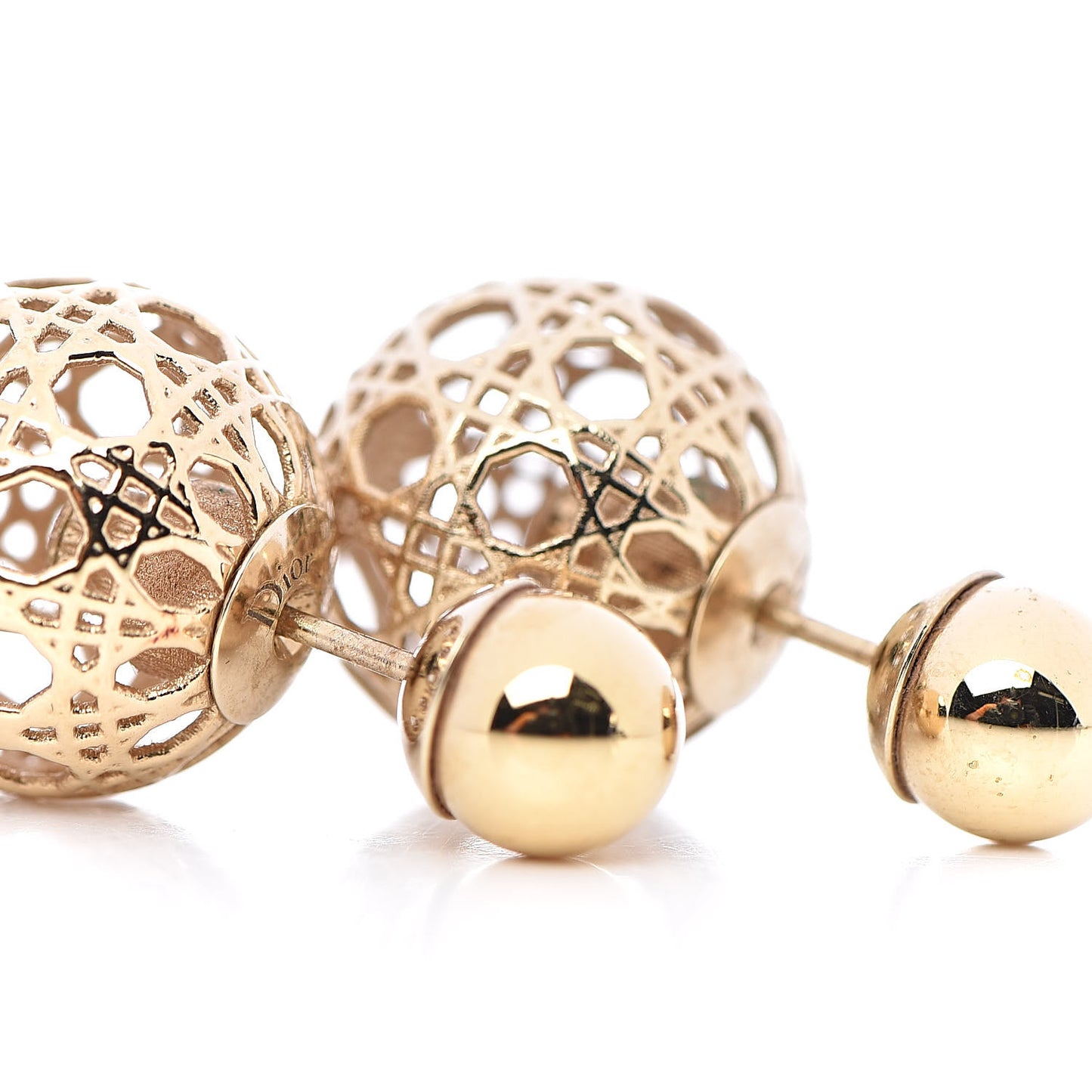 Cannage Mise En Dior Tribal Earrings Gold
