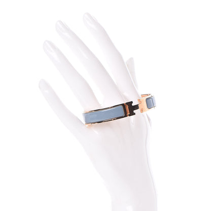 Hermes Enamel Narrow Clic Clac H Bracelet GM Gris Orage 2 of 4