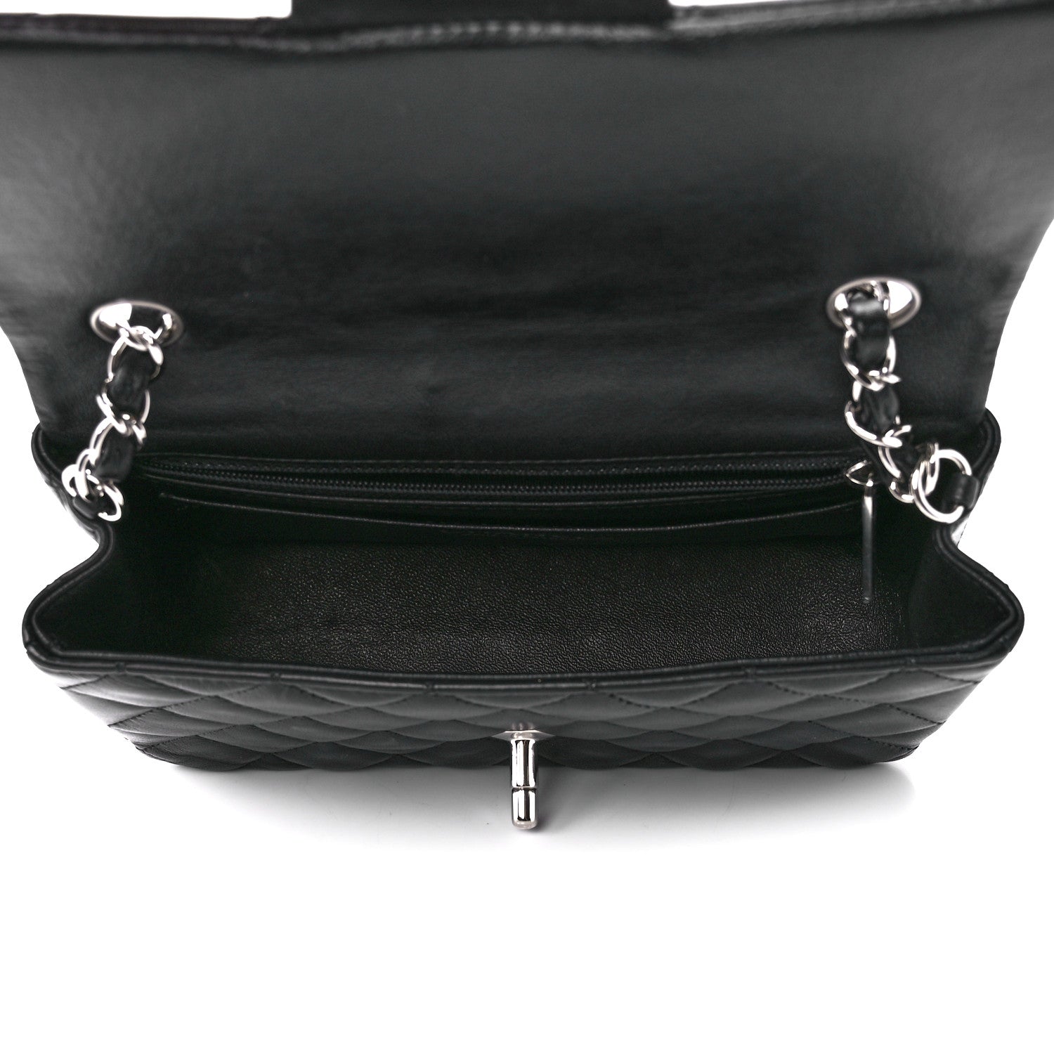 Chanel Lambskin Quilted Mini Rectangular Flap Black 5 of 12