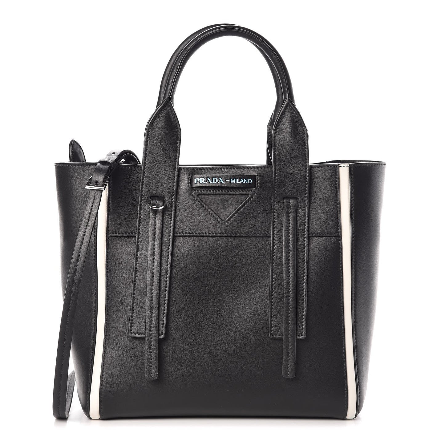 Grace Lux Light Small Ouverture Shoulder Bag Black White