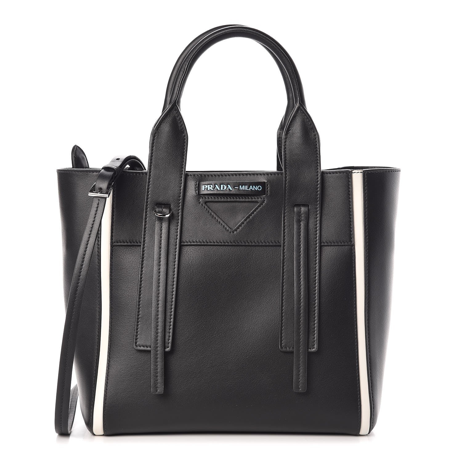 Prada Grace Lux Light Small Ouverture Shoulder Bag Black White 1 of 14