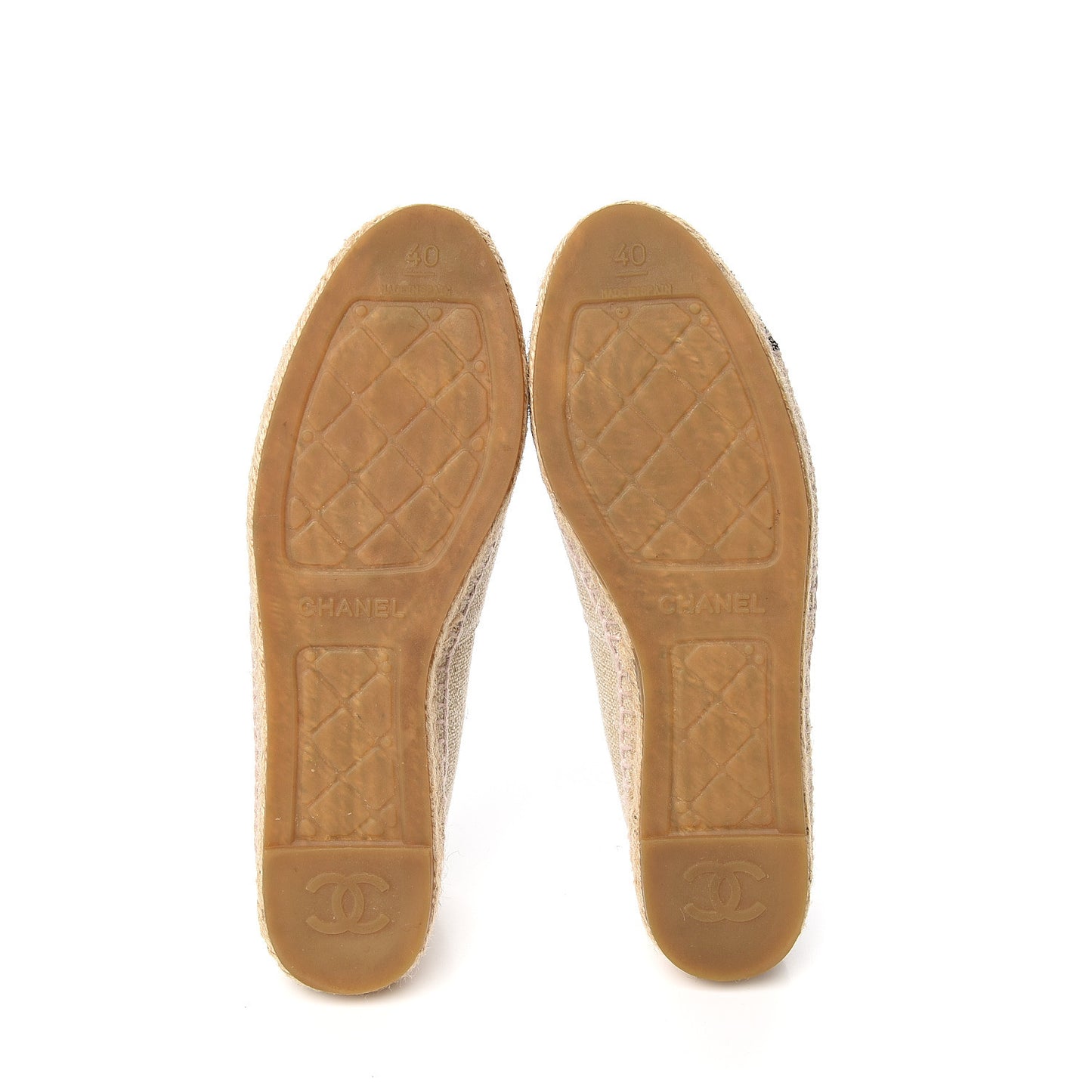 Toile Sequin CC Espadrilles 40 Beige Black