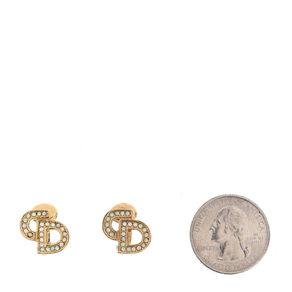 Christian Dior Crystal Clip On Earrings Gold 2 of 4