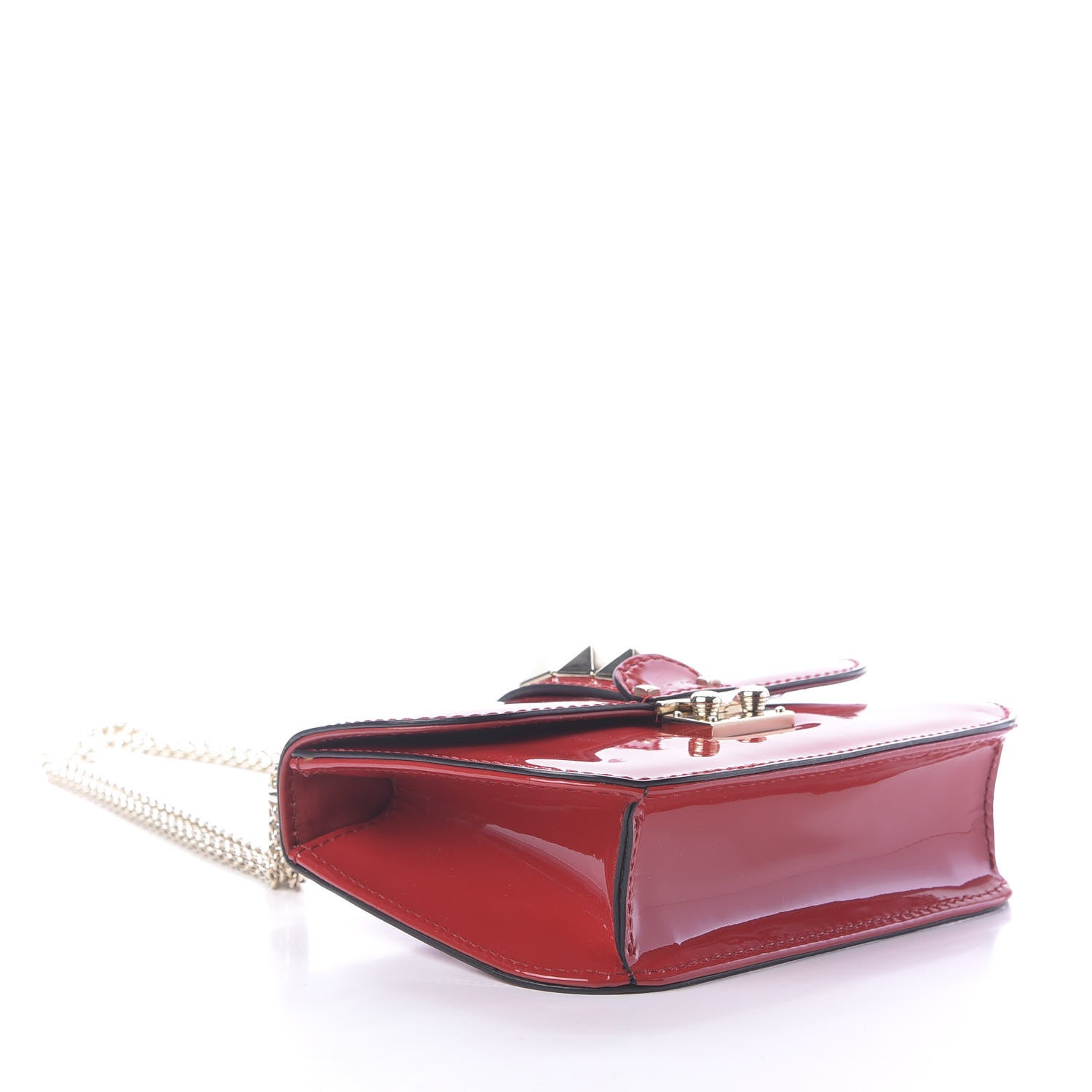 Valentino Garavani Patent Small Glam Lock Rockstud Flap Rosso Valentino 4 of 11