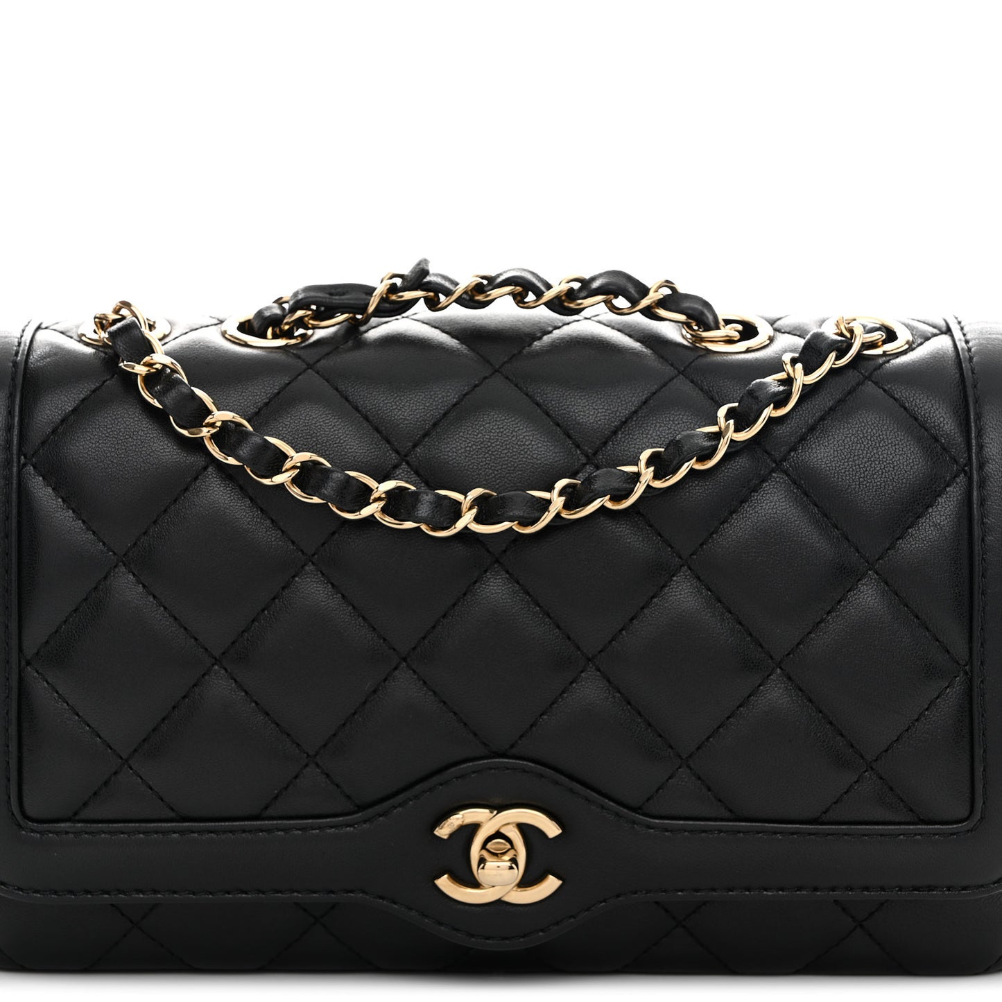 Lambskin Quilted Small Flap Bag Black