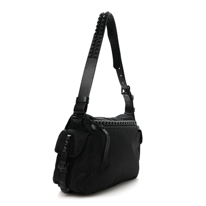 Prada Nylon New Vela Studded Messenger Bag Black 3 of 10
