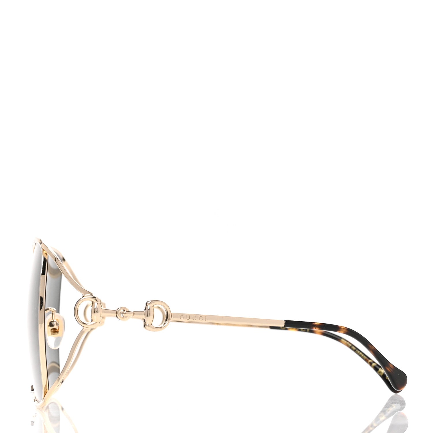 Gucci Horsebit Square Frame Sunglasses GG1020S Gold Grey 3 of 8