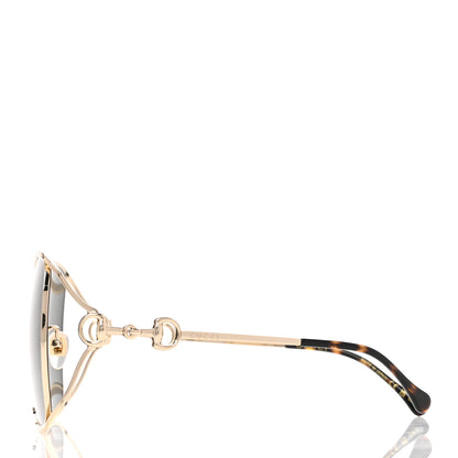 Gucci Horsebit Square Frame Sunglasses GG1020S Gold Grey 3 of 8