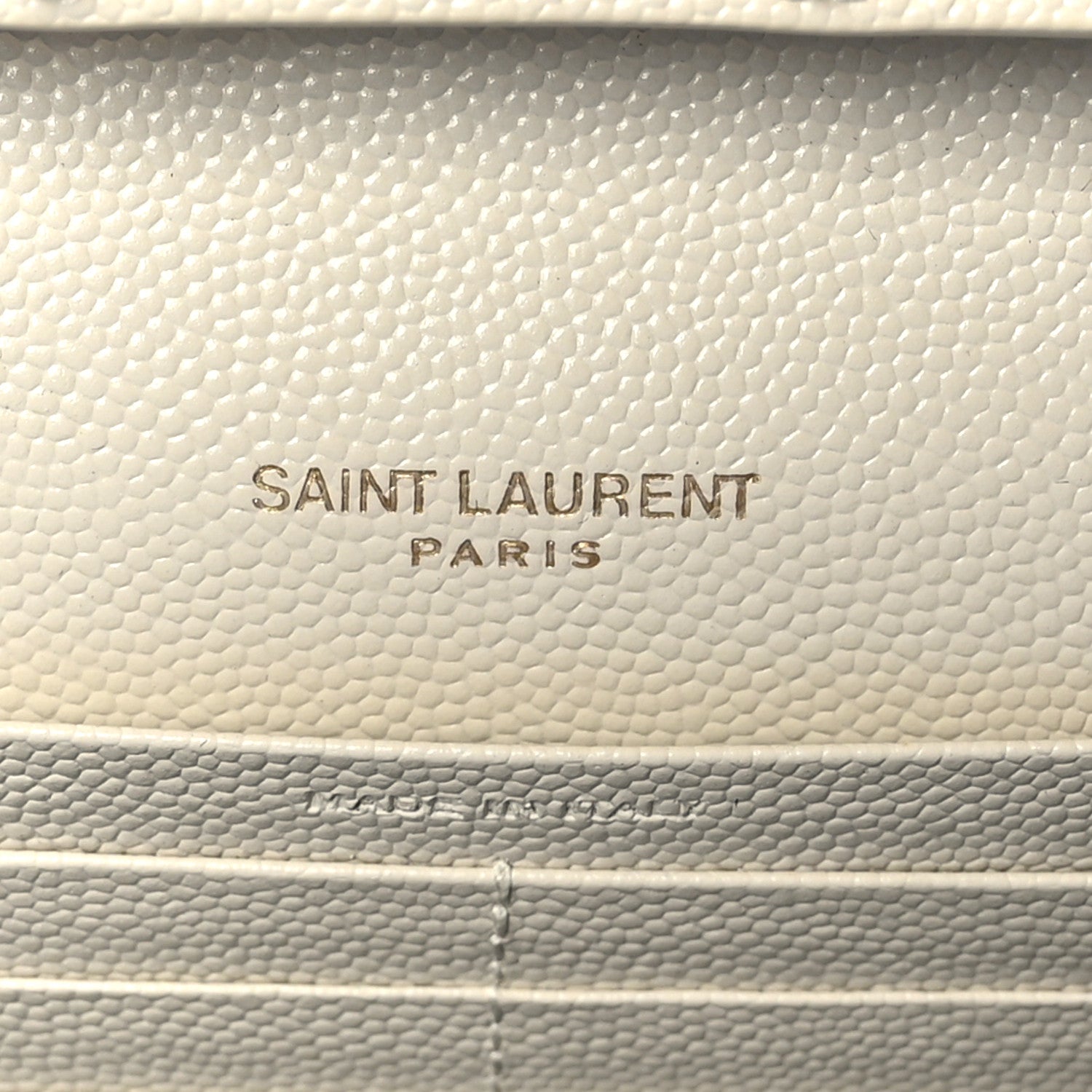 Saint Laurent Grain De Poudre Mixed Matelasse Triquilt Monogram Chain Wallet Blanc Vintage 6 of 9