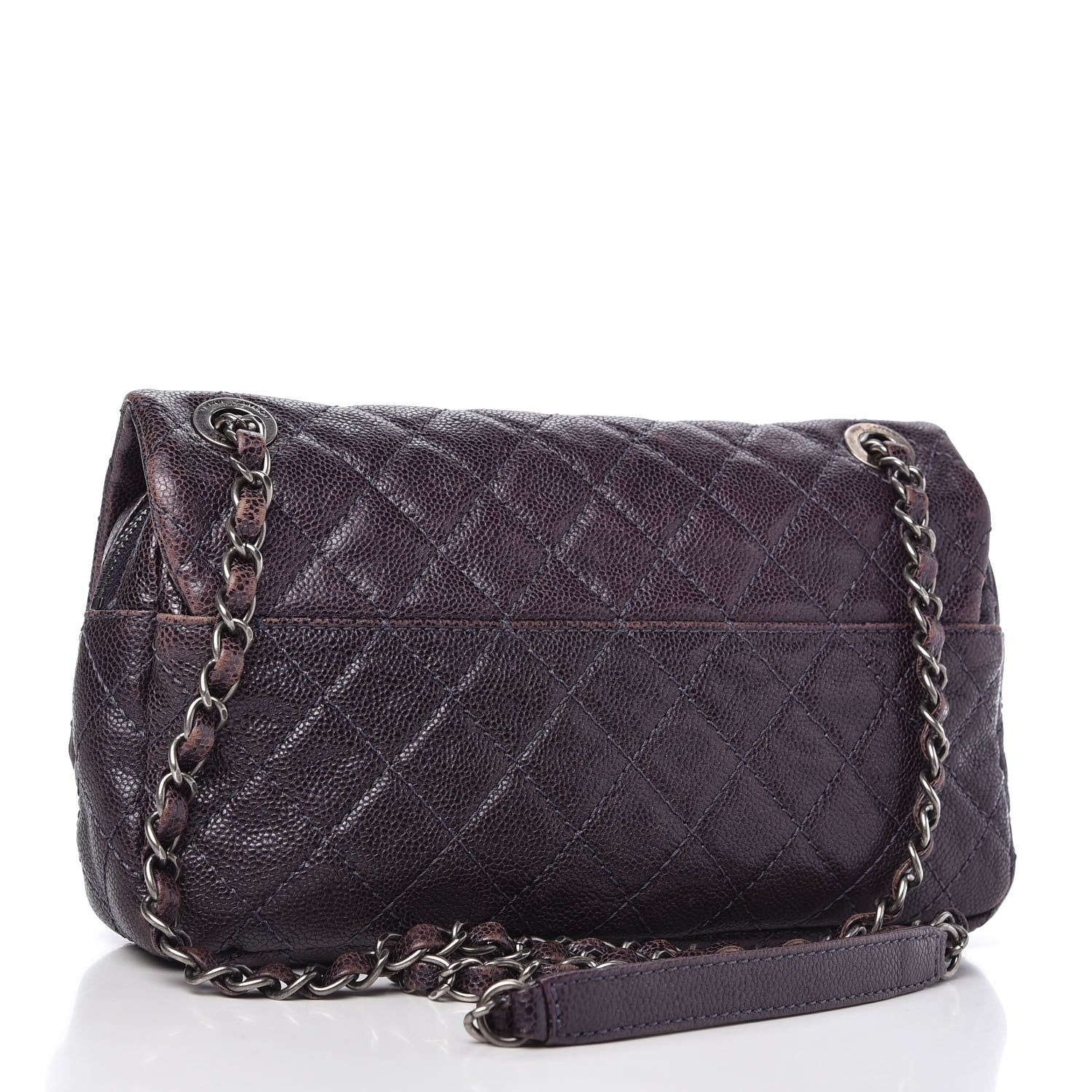 Chanel Iridescent Caviar Quilted Small Chic Flap Dark Purple 3 of 11