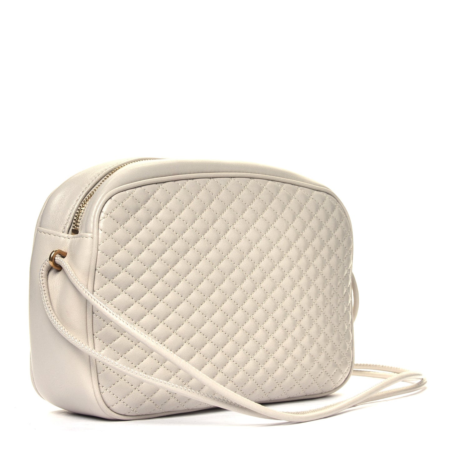 Lambskin Quilted Victoire Camera Bag Blanc Vintage