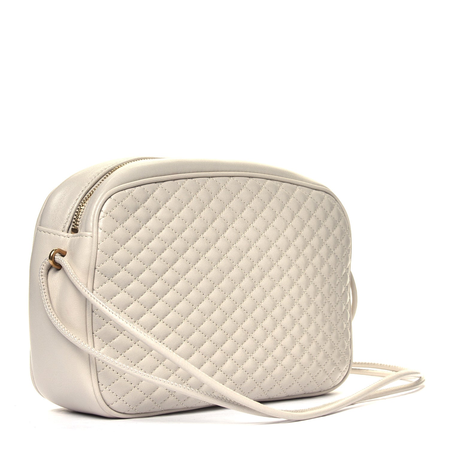 Saint Laurent Lambskin Quilted Victoire Camera Bag Blanc Vintage 2 of 4