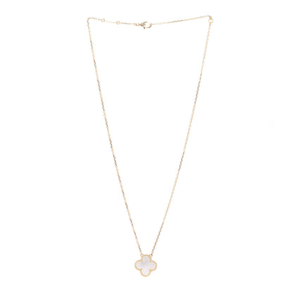 Van Cleef & Arpels 18K Yellow Gold Mother of Pearl Vintage Alhambra Pendant Necklace 3 of 7