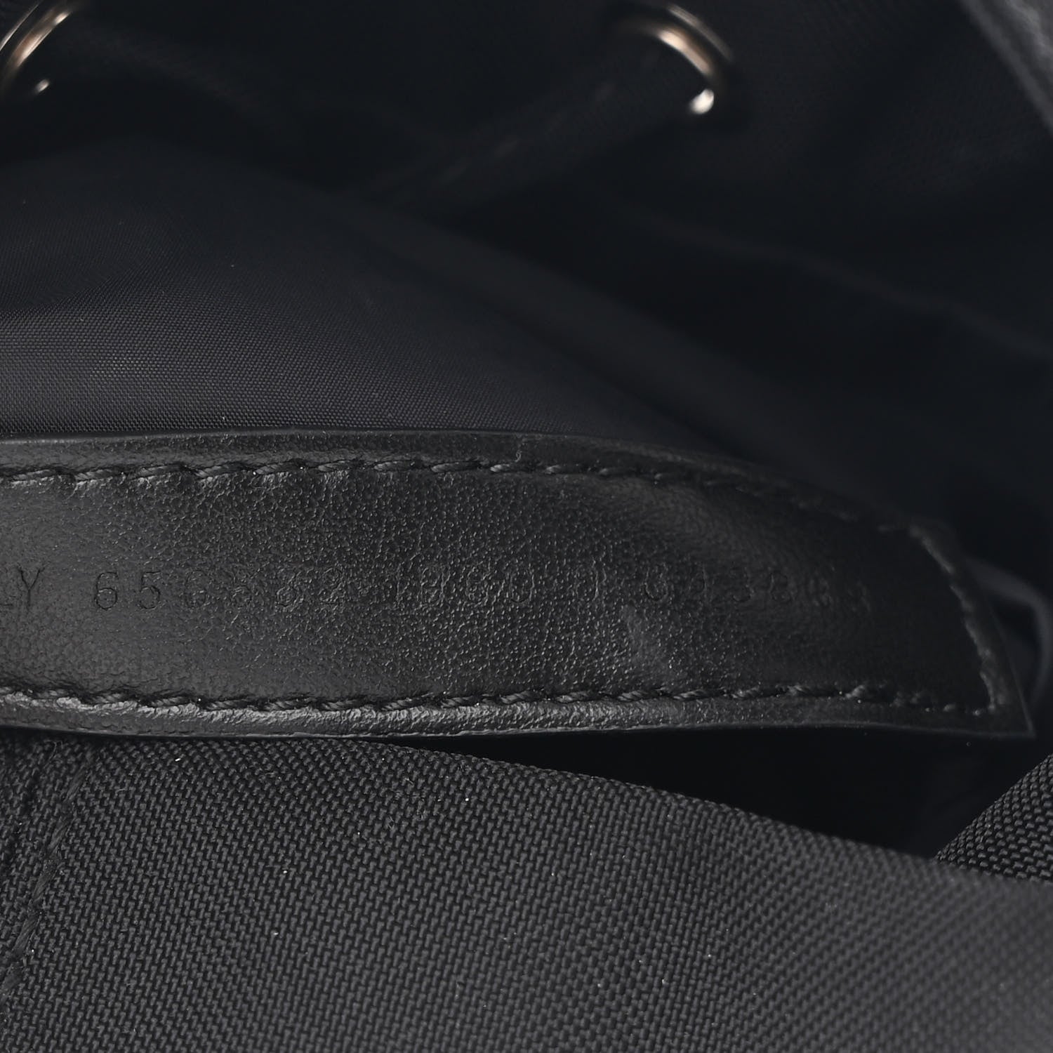 Balenciaga Recycled Sport Nylon Logo Embroidered Wheel Drawstring Bucket Bag Black White 8 of 11