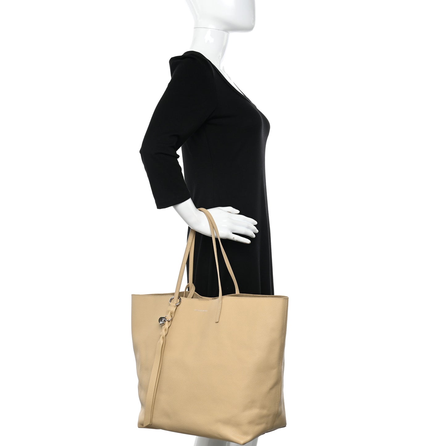 Grained Calfskin Skull Open Shopper Tote Blonde