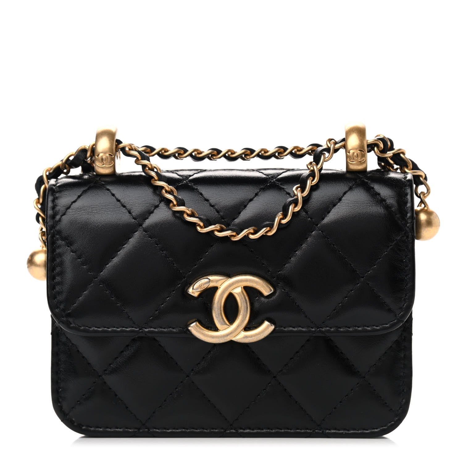 Chanel Calfskin Quilted Perfect Fit Coin Purse With Chain Black 1 of 10