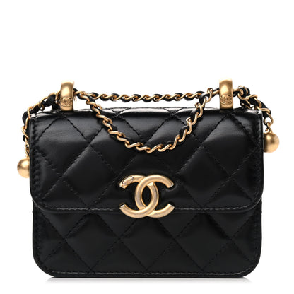 Chanel Calfskin Quilted Perfect Fit Coin Purse With Chain Black 1 of 10