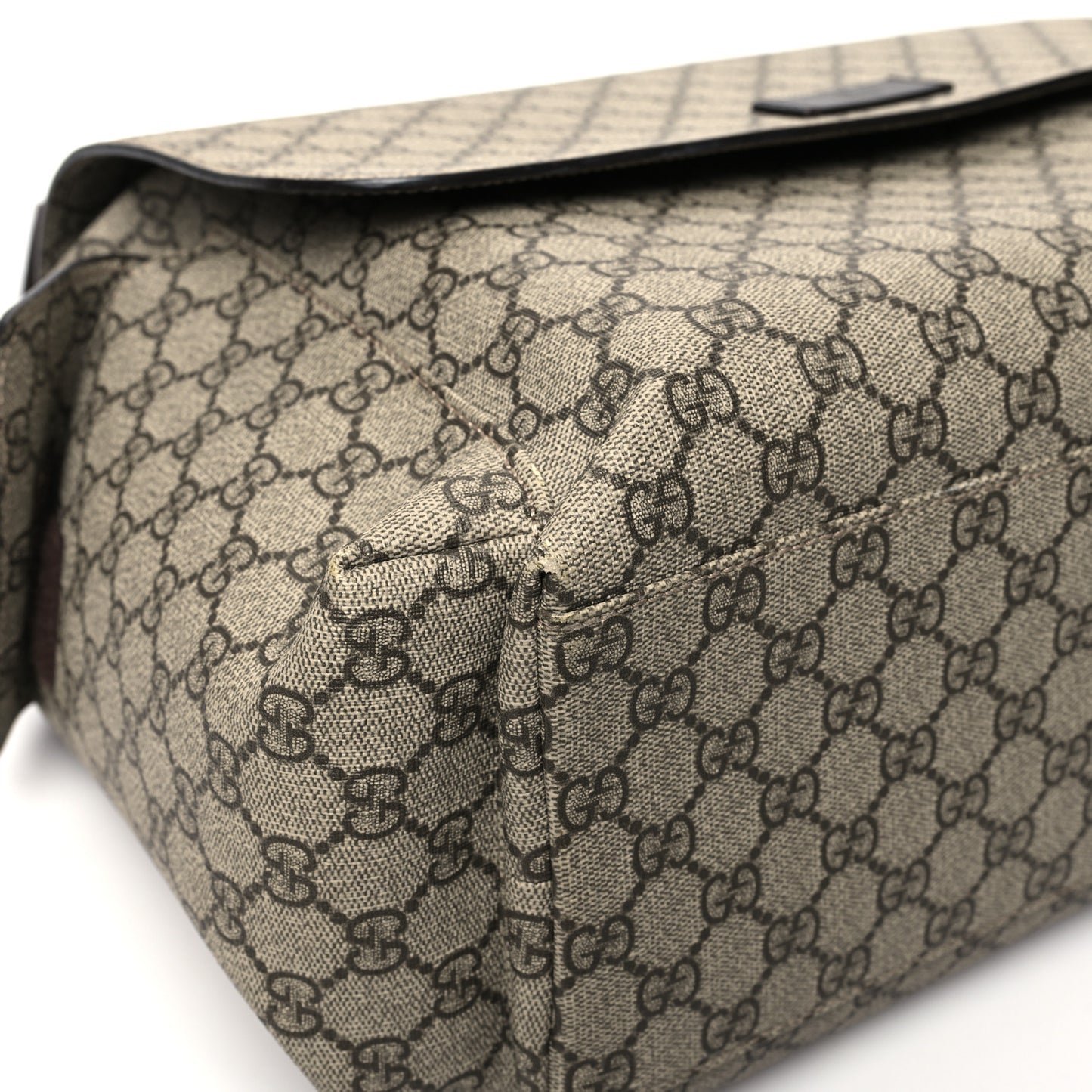 GG Plus Monogram Messenger Diaper Bag Dark Brown