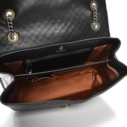 Lanvin Hammered Calfskin Large Happy Edgy Shoulder Bag Black 5 of 8