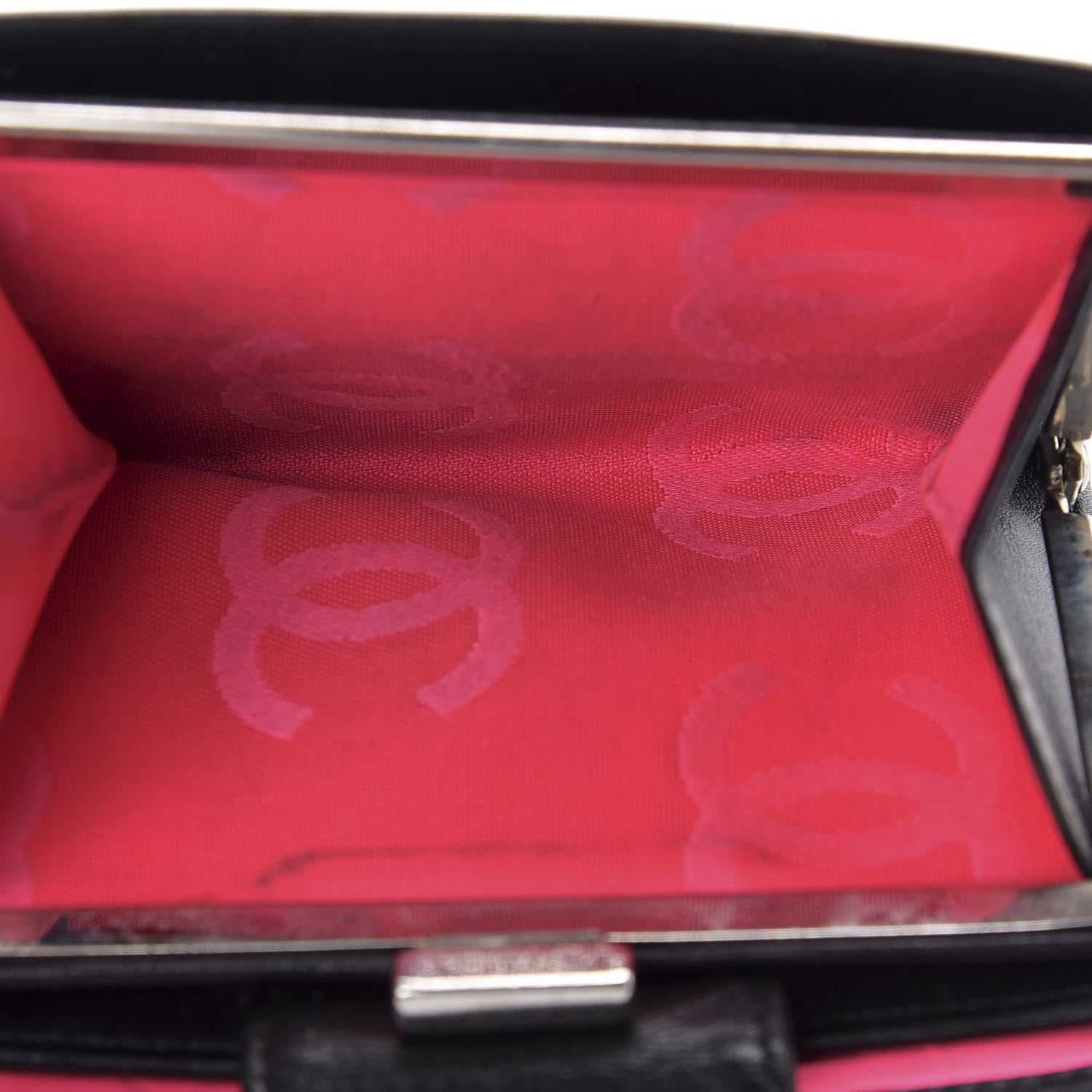 Chanel Calfskin Quilted Cambon Bi-Fold Wallet Black White 6 of 7