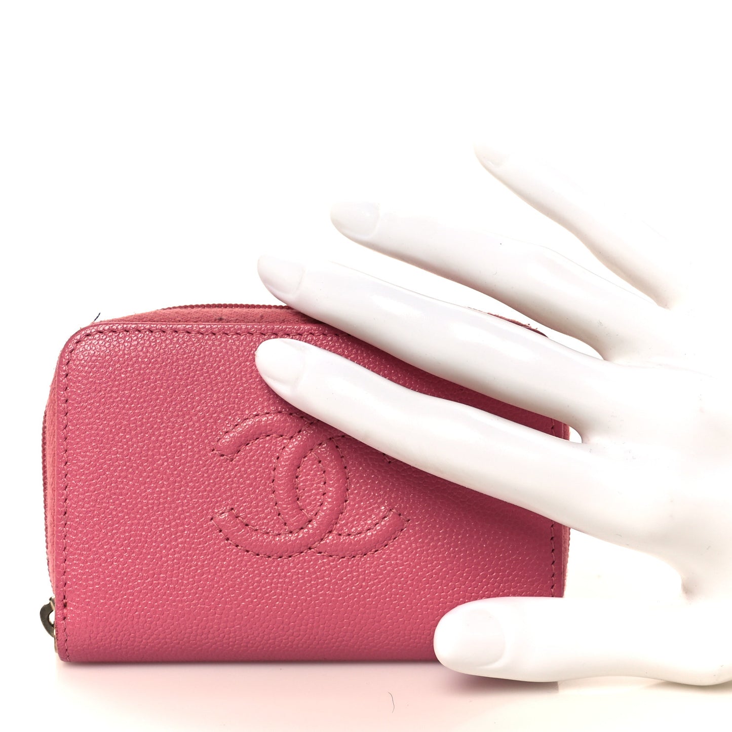 Caviar Timeless CC Zip Around Coin Purse Pink