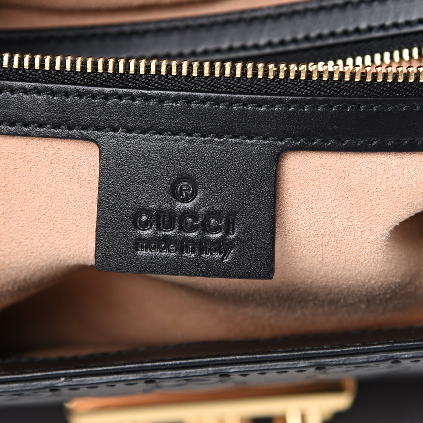 Guccissima Signature Medium Padlock Top Handle Bag Black