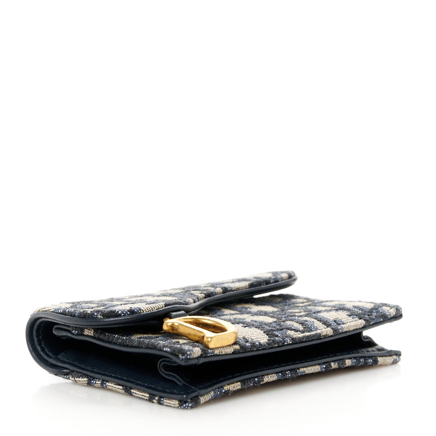 Christian Dior Oblique Saddle Card Holder Blue 4 of 8