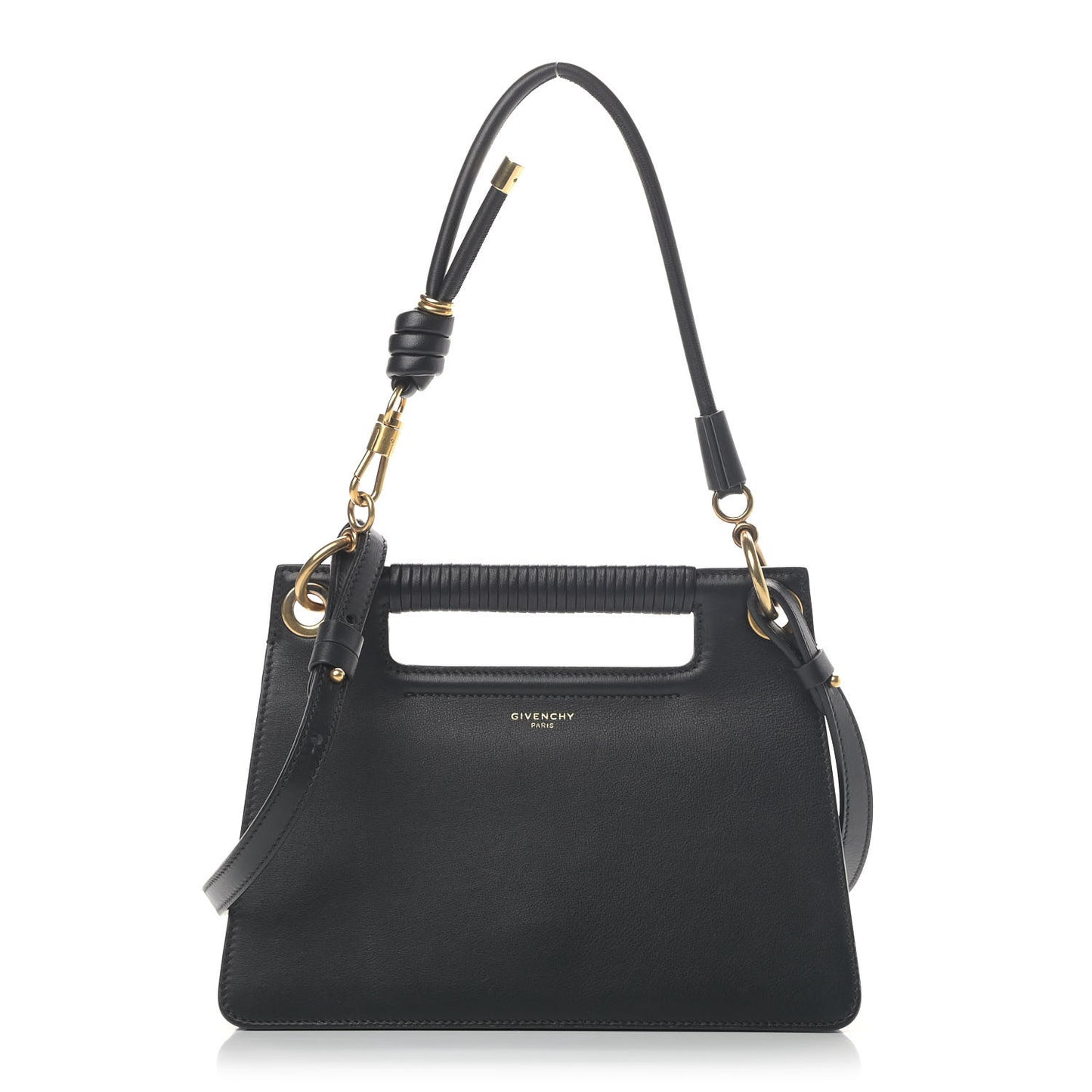 Calfskin Small Whip Top Handle Crossbody Black
