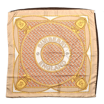 Burberry Silk Montage Monogram Floral Square Scarf Beige 3 of 6