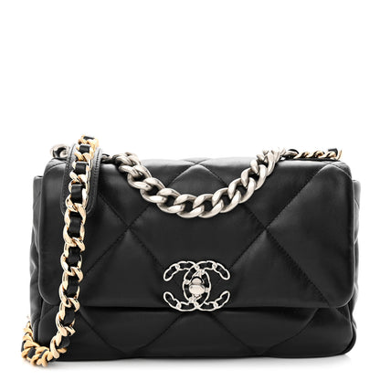 Chanel Goatskin Quilted Medium Chanel 19 Flap Black 1 of 10