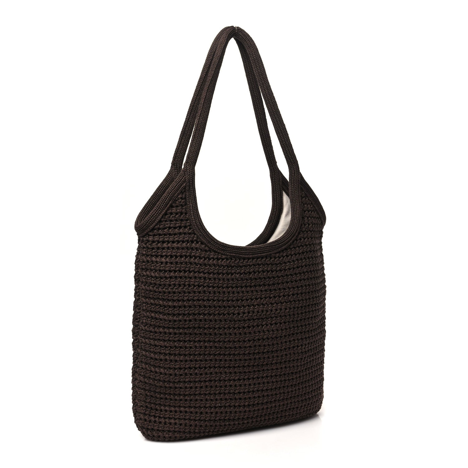 Miu Miu Cotton Crochet Ivy Bag Cacao Talco 3 of 10