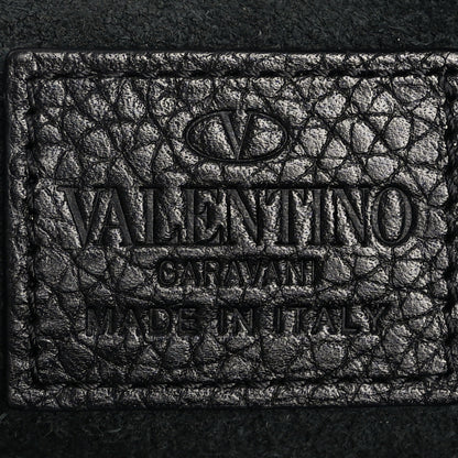 Valentino Garavani Pebbled Calfskin Large Rockstud Zip Pouch Black 6 of 10