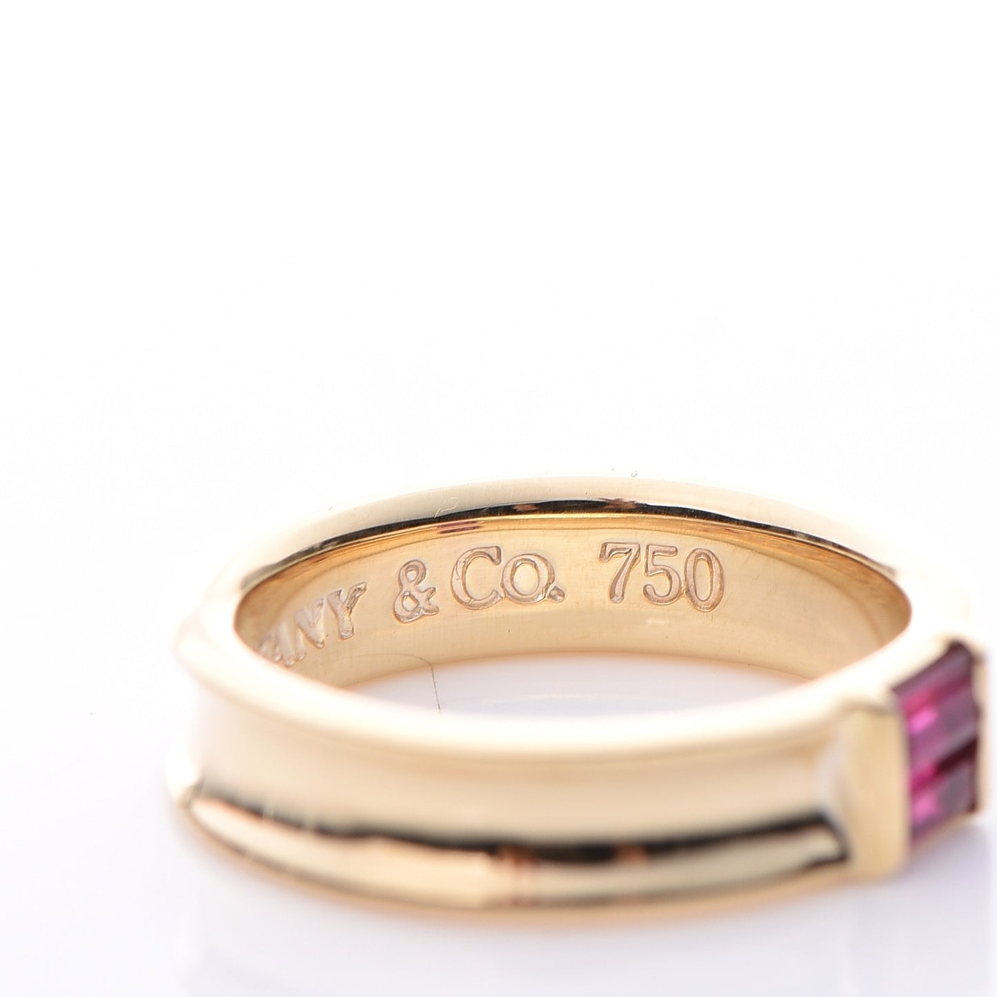 18K Yellow Gold Ruby Stacking Ring 48 4.5
