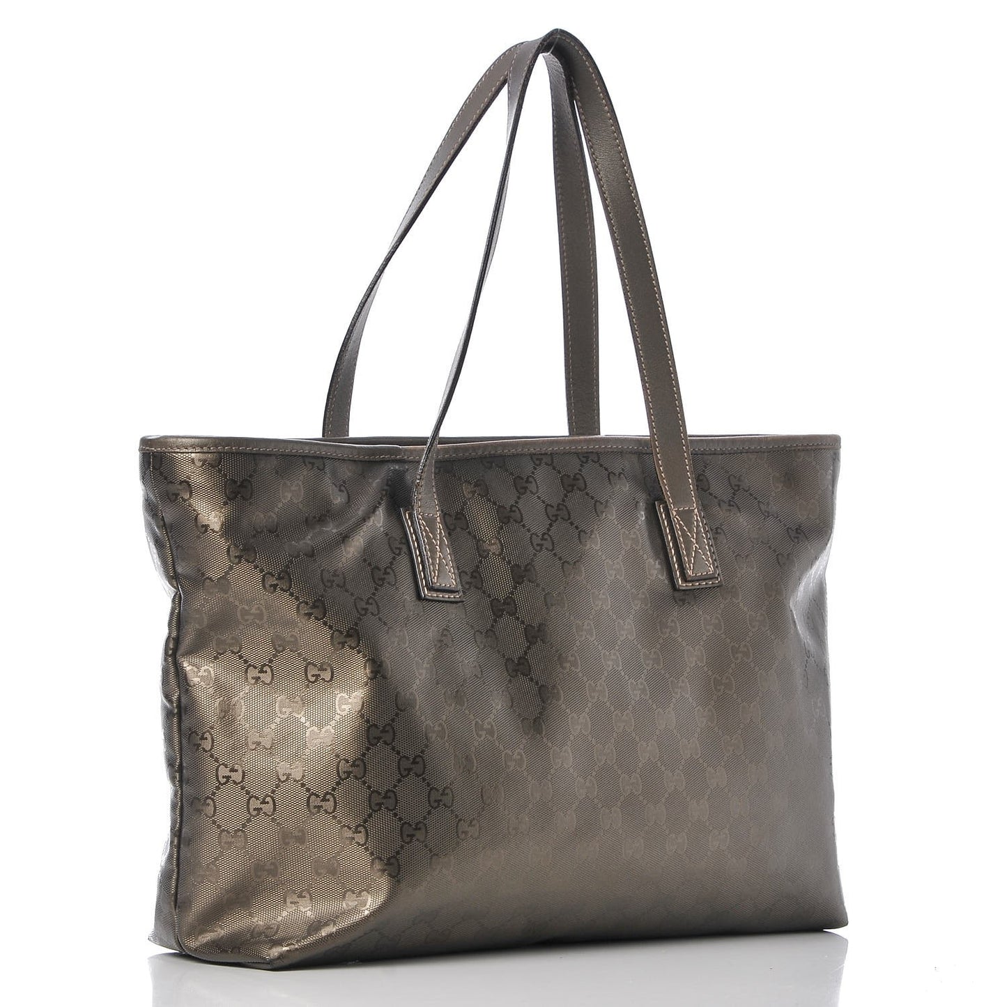 Imprime Monogram Medium Zippered Shopping Tote Pewter
