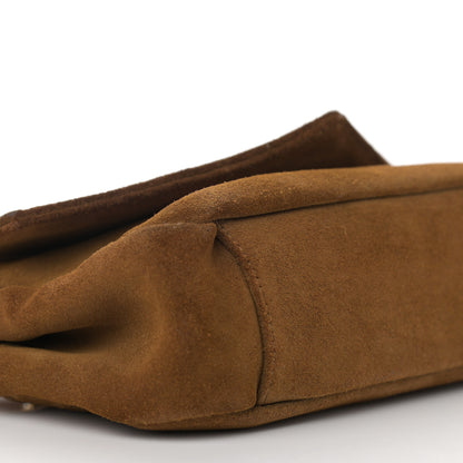 Saint Laurent Suede Monogram Chain Wallet Brown 10 of 13