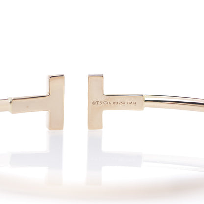 Tiffany 18K Rose Gold Diamond T Wire Bracelet 4 of 5
