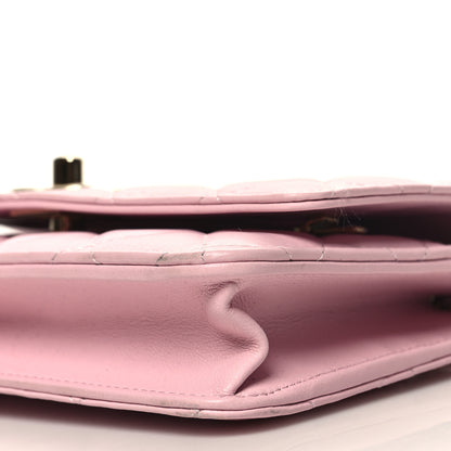 Chanel Lambskin Quilted Pearl Top Handle Wallet On Chain WOC Light Pink 11 of 11