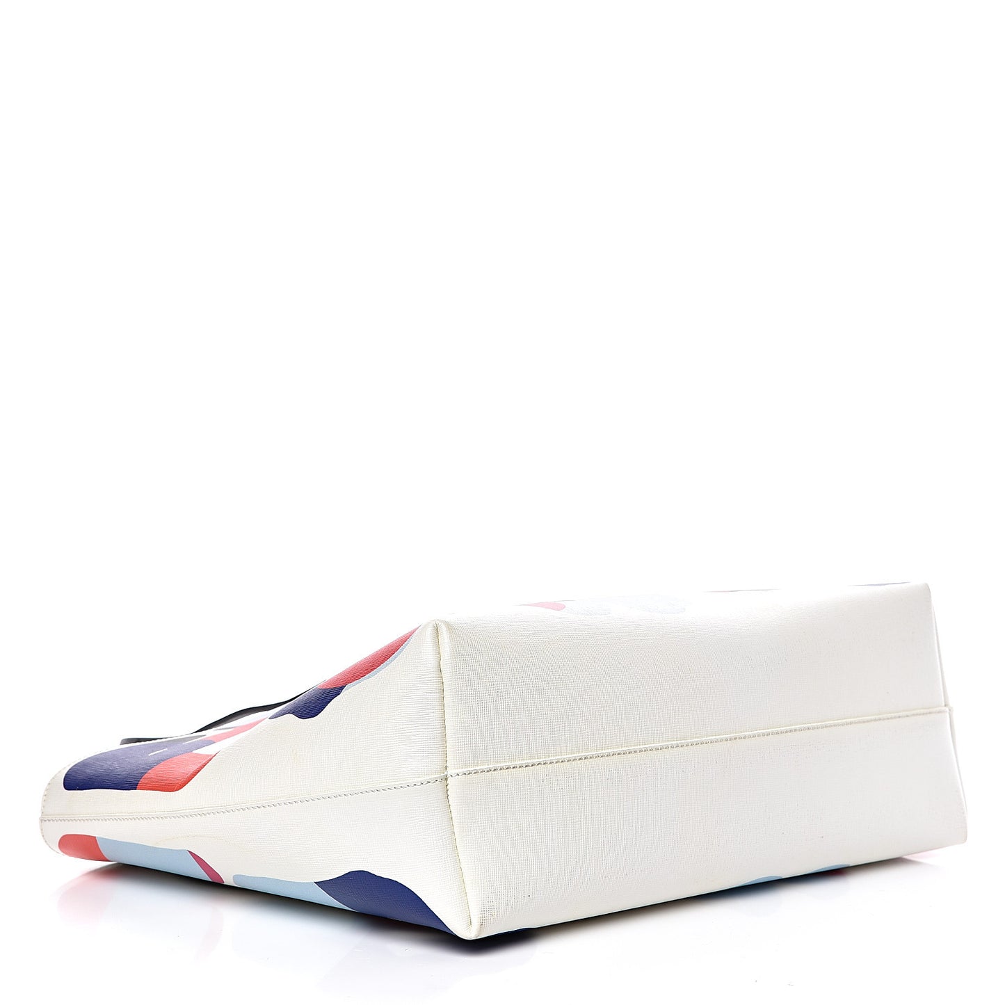 Vitello Elite Roma Print Signature Roll Tote White Multicolor