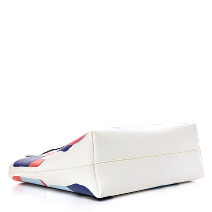 Fendi Vitello Elite Roma Print Signature Roll Tote White Multicolor 4 of 15